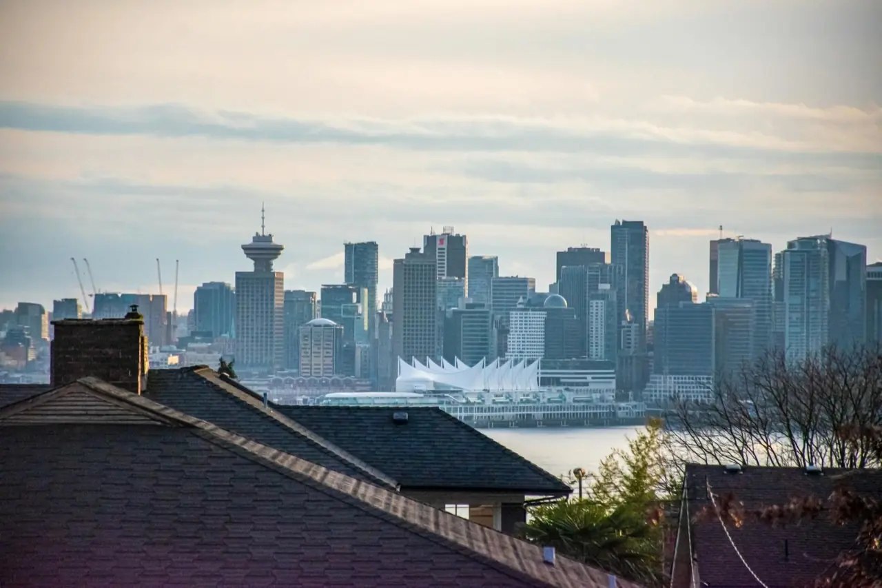 Vancouver, British Columbia skyline with mountains and harbour — crowd control services in Vancouver