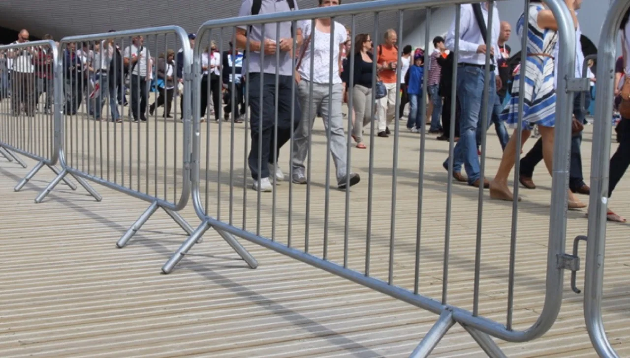 Temporary chain link event fencing for perimeter security at Canadian outdoor event site